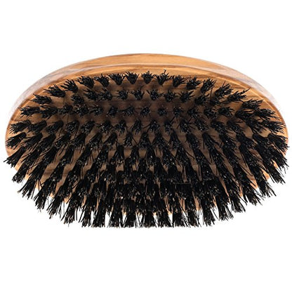 Fendrihan Genuine Boar Bristle and Olivewood Military Hair Brush, MEDIUM STIFF Bristle, Made in Germany - color: Olivewood