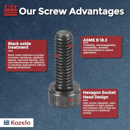 25pcs Socket Head Cap Screws - [M6-1 x 18mm] Alloy Steel Black Oxide Grade 12.9 Internal Hex Screw for 3D Printer Furniture Industrial Use, Black - size: M6-1x18mm