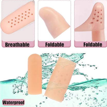 Gel Finger Cots,20 Pcs Silicone Finger Protectors Covers,Finger Caps Finger Sleeves Thumb Protector Bandage,Gel Finger Support Protector (20)