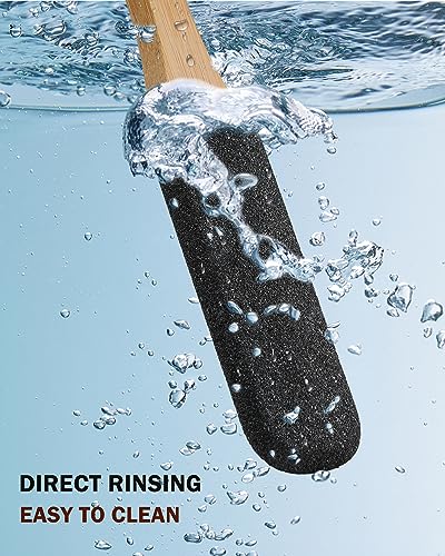 BEZOX Foot Pumice Stone Pedicure File(1 PCS) - Wooden Handle Foot File Callus Remover for Smoother Feet and Hands - Foot Scrubber, Heel Sander and Dead Skin Scraper - Black
