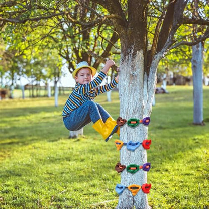 Youeon 18 Pcs Tree Climbing Holds with 6 Ratchet Straps, Outdoor Tree Climbing Kit, Outdoor, Backyard, Gym, Obstacle Course Training