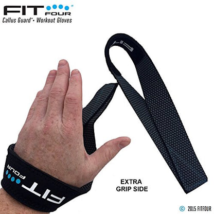 Black Lifting Strap with Wrist Support for Weightlifting | Silicone Grip | Reversible