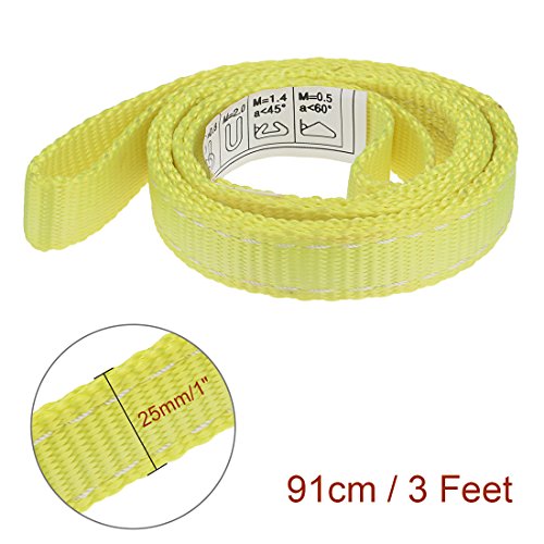 uxcell 3 feet Lifting Straps 2200 lbs Lift Sling Tow Rope Eye to Eye Webbing Sling Forklift Truck for Tree Work Moving Furniture