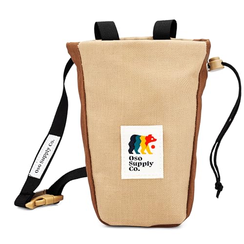 Del Cerro - Chalk Bag for Rock Climbing, U-Shaped Chalk Bucket with Zippered Pocket, Drawstring, Abrasion-Resistant Fabric, Perfect Gear for Indoor/Outdoor Climbing Bouldering - color: Sequoia Brown