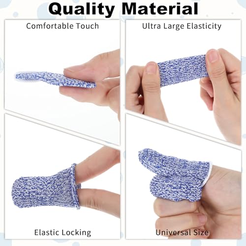 24 PCS Cut Resistant Finger CotsReusable Finger Gloves Non Slip Large Thumb Protector Sleeve Breathable Fingertip Covers for Kitchen Garden Food Cutting Sculpture Work Supplies