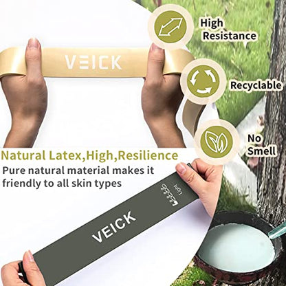 VEICK Pull Up Assist Resistance Bands for Home Gym | 100% Natural Latex, Non Slip Leather Texture, Space Saving, Versatile for Full Body Training, Home Gym - color: Green Set + 5 Loop Bands