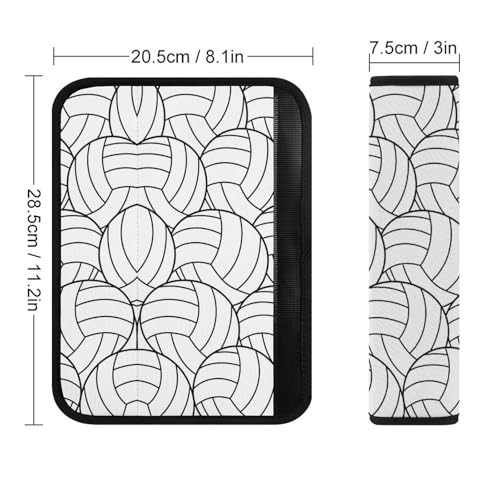 Soft Padded Seat Belt Cover for Girls and Boys, Stroller Pushchair High Chair, 2 Piece Black and White Volleyball Stripe Shoulder Protector Anti-Slip Pad - color: Pattern 1102