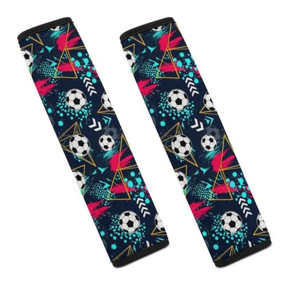 2 Pack Universal Fit Seat Belt Cover for Child, Stroller Pushchair High Chair, Cool Soccer Automotive Seat Belt Protector, Pressure Relief - color: Pattern 566