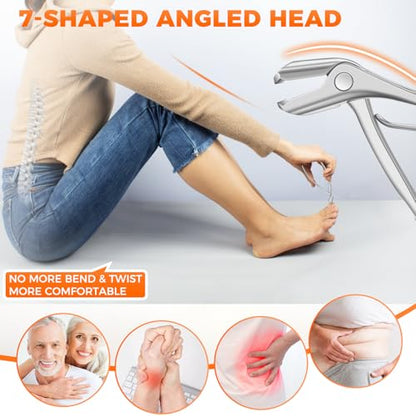 Toenail Clippers for Thick Nails for Seniors, Angled Head Large Toe Nail Clippers for Men with Catcher, Heavy Duty Wide Opening Fingernail Clippers Nail Cutter- Silver - style: Silver Wide Opening & Angled Head
