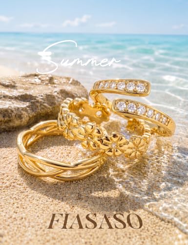 FIASASO 3Pcs Gold Filled Toe Rings for Women Non Tarnish 14K Gold Filled Toe Ring Adjustable Flower Cz Dainty Toe Ring Summer Beach Open Toe Rings Set Toe Jewelry Foot Jewelry - color: 14K Gold Filled flower