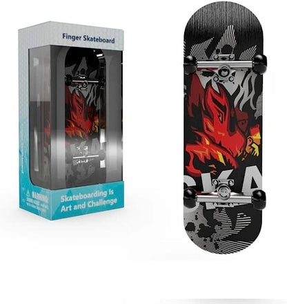 Lently Wood Fingerboards, Mini Fingerboards, 99mmL*29mmW (Big Mouth Cute Dragon) (Red Flame) - color: Red