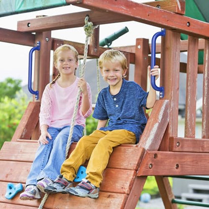 Dolibest 6 Pack 17-Inch Safety Handle, Heavy Duty Metal Safety Playground Handles, Indoor Monkey Bars, Playset Grab Handles for Kids Playhouse, Climbing Frame, Treehouse, Swing Set Accessories -Blue - color: D:Blue-17 Inch-6pcs