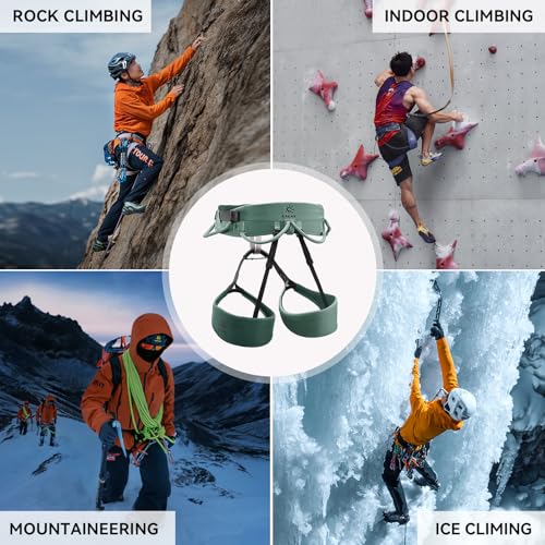 KAILAS Airo Rock Climbing Harness Men Roofing Harnesses Rescue Mountaineering Safety Belt Women Comfortable Lightweight - color: Sage Green, size: Large
