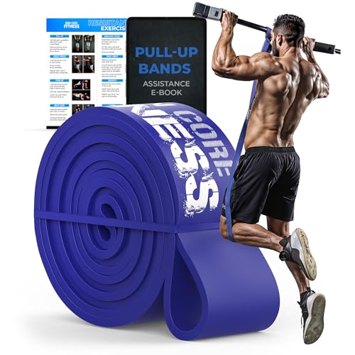Pull Up Assistance Resistance Bands - Long Loop Power Bands for Men and Women - Strength Power Flexibility Training at Home & Gym - Ebooks & Workout Chart Included by Iron Core Fitness - color: #9 Blue