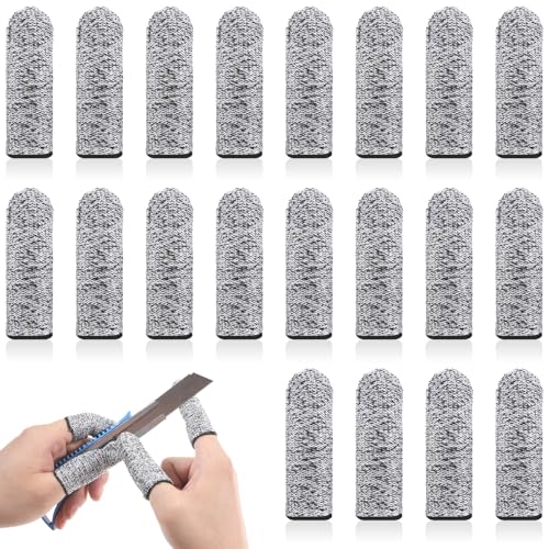 BOHUI 20PCS Finger Cots Cut Resistant Protector, Finger Covers for Cuts, Fingers Sleeve Protectors Reusable, Gloves Life Extender, Anti-Slip Cut Resistant Fingers Protectors for Kitchen, Sculpture