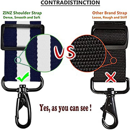 ZINZ Bag Shoulder Strap, Padded Adjustable Shoulder Strap Replacement - color: Stripes-buwbu, size: 57"