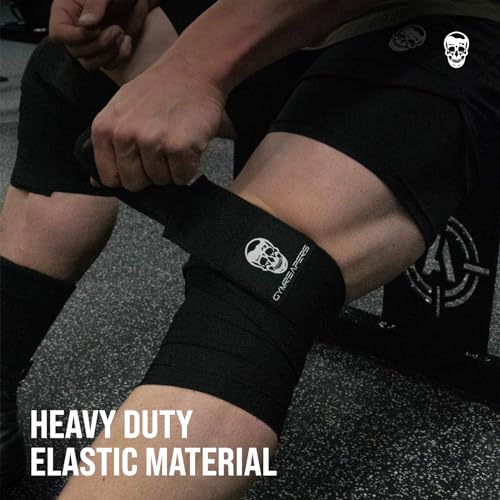 Gymreapers Knee Wraps for Squats and Powerlifting 72 Inch Compression Wraps with Strap for Men & Women Weightlifting Support - color: Black