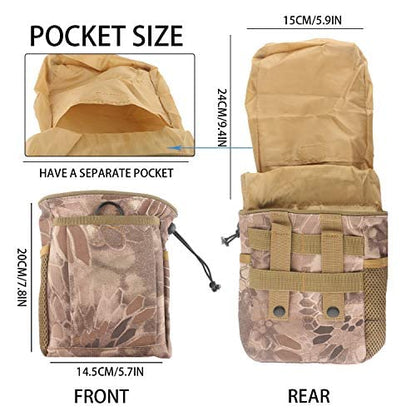 Drawstring Highend Rock Climbing Chalk Bag with a Carabiner Different Pockets for Climbing Bouldering, Gymnastics, Gym Pouch, Cross Fit and Lifting - color: khaki camouflage