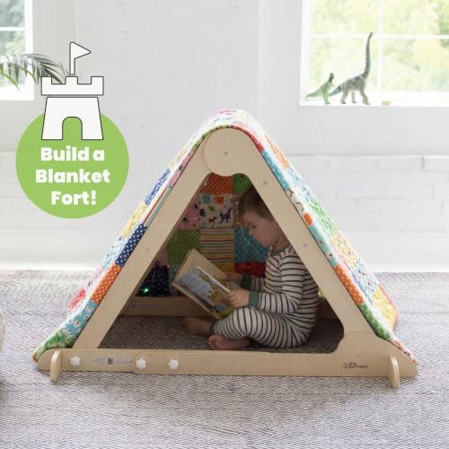 Little Partners Learn 'N Climb Foldable Wooden Climbing Triangle, Wood Climbing Gym for Toddlers, Triangle Climber for Skill-Building and Active Play, Natural - color: Natural
