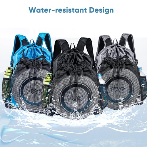Large Beach Backpack Waterproof Sandproof - Customized Oversized Drawstring Pool Bag with Shoe Compartment for Toiletries, Towels, Gym, Travel - color: Black, size: Large