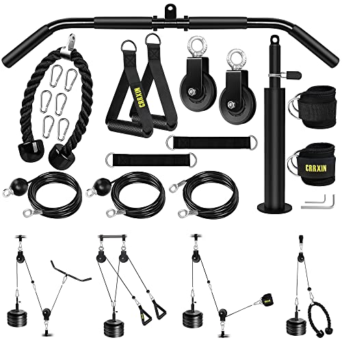 Weight Cable Pulley System Gym, Upgraded Fitness LAT and Lift Pulley System Attachments for LAT Pull Down, Biceps Curl Workout, Tricep, Home Gym Gravity Pulley System Set.