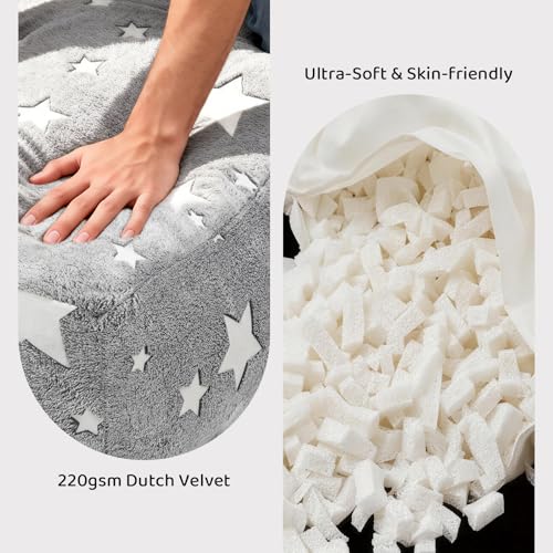 Crash Pad for Kids 3x4 Ft-Sensory Pad with 25D Shredded Foam&Removable Washable Cover,Soft Dutch Velvet Star Design,Non-Slip Sensory Mat for Autism,ADHD,Playroom