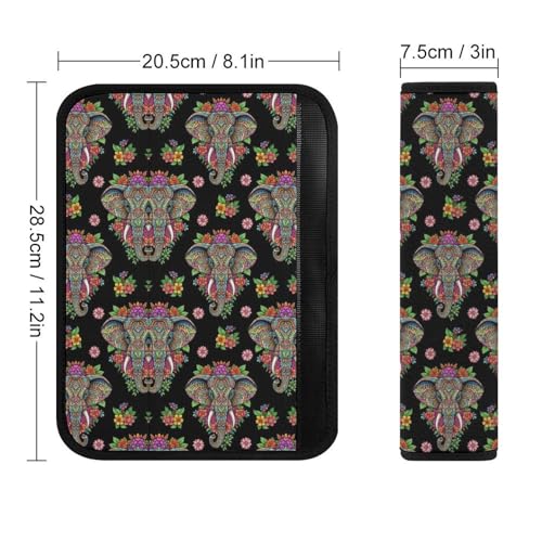 2PCS Animal Colorful Elephants Car Seat Straps Shoulder Pads Soft Padded Seat Belt Cushion for Adult Use, Car Seats Pushchair Strollers High Chair Pushchair, Anti-Slip Pad - color: Pattern 1223