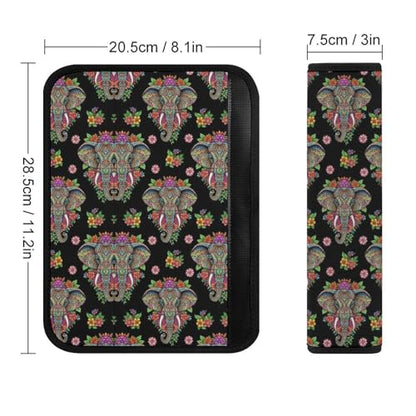 2PCS Animal Colorful Elephants Car Seat Straps Shoulder Pads Soft Padded Seat Belt Cushion for Adult Use, Car Seats Pushchair Strollers High Chair Pushchair, Anti-Slip Pad - color: Pattern 1223