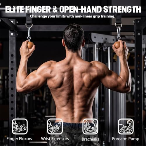 6 Pcs Pull up Grip Stick Set Wooden Rock Climbing Training Grips with Hanging Straps Strong Carabiner for Obstacle Course