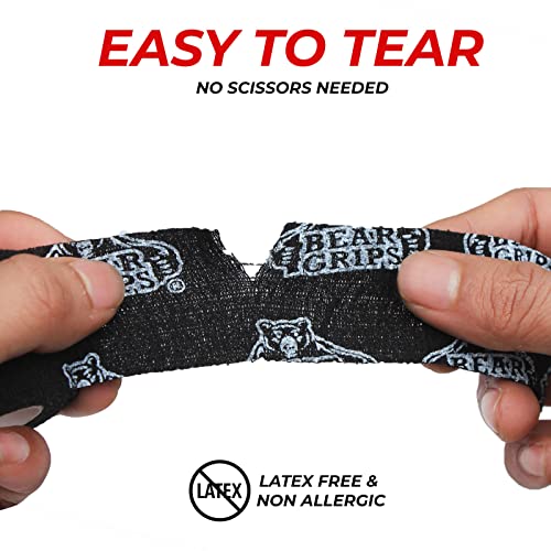 Bear Grips Weightlifting Tape | Thumb Tape, Athletic Wrist Tape, Finger Tape | Weight Lifting Tape, Sport Tape, 3-Pack | Tactical Tape, Stretchy Hand Tape, Gym Tape, WOD Tape, Hook Grip Tape, Workout - color: BG Black