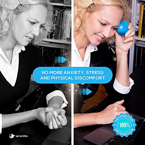 Serenilite Hand Therapy Exercise Stress Ball Bundle - Stress Ball 2.0 with Dynamic Resistance & Grip Strengthening - Therapeutic Hand Restoration - color: Grey, Blue