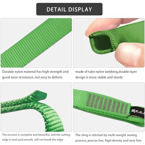 SEPEAK 25mm Nylon Tubular Webbing 1-Inch, 29kN/6520lbs, UIAA Certified Webbing Straps - color: Green, size: 150cm / 59inch | Pack of 1