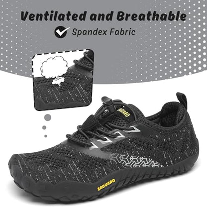 SAGUARO Kids' Barefoot Shoes Boys Girls Quick Dry Aqua Athletic Sneakers Lightweight Sport Footwear Toddler Water Shoes - color: All Black, size: 12 Little Kid