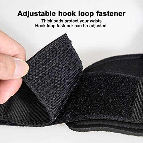 Weight Lifting Hand Grip, Adjustable Fastener Palms Protection Steel Hook Heavy Duty Lifting Grip Anti Slip Versatile Thick Webbing for Workout (Black)