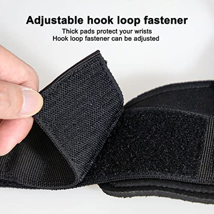 Weight Lifting Hand Grip, Adjustable Fastener Palms Protection Steel Hook Heavy Duty Lifting Grip Anti Slip Versatile Thick Webbing for Workout (Black)
