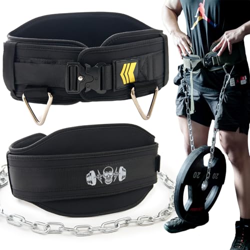 Quick Locking Weighted Dip Belt for Weight Lifting,Weighted Pull up Belt - color: Black