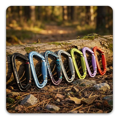 FresKaro UIAA Certified 25KN Auto Locking Climbing Carabiner Clips, Twist Lock, and Heavy Duty Carabiners for Rock Climbing, Rappelling, and Mountaineering, D Shaped - color: 3PCS-25KNA