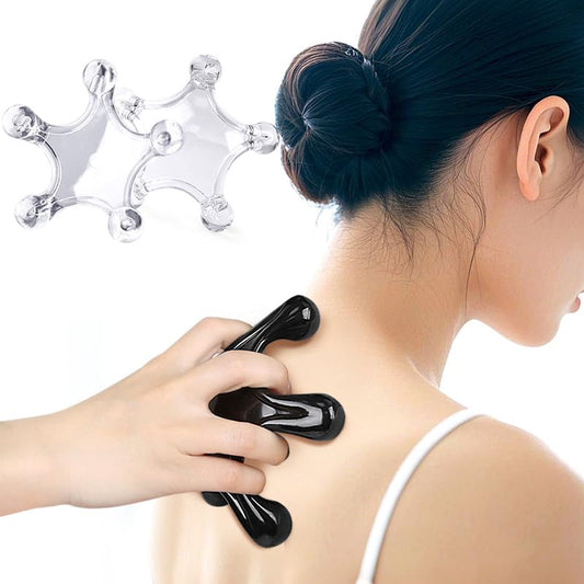Trigger Point Massage Tools, 2 Pcs 5 Point Deep Tissue Manual Massager Handheld Body Massagers, Handheld Palm Pressure Point Massage Tool for Neck Shoulder Back Muscle Pain Relief (Transparent) - color: Transparent