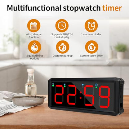 2.1-inch 4-Digit Quick Gym Timer, Suitable for Fitness Training, Event Timing, Study and Daily Office use (2.1-inch 4-Digit Stopwatch)