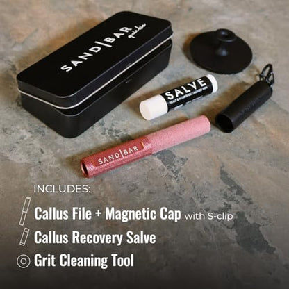 SandBar Callus Removal, Hand Callus Remover Salve Balm Stick for Working Hands, Lightweight Dead Skin Remover Tool Grit Surface, Knurled Handle, Magnetic Cap Hand File 4" - Pink - color: Flamingo