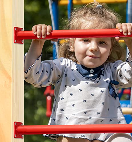 12 PCS Heavy Duty Metal Monkey Bars for Kids, 16.5in Steel Playset Rods With Mounting Plates and Powder Coating for Indoor Outdoor Backyard Playground - size: 12 PCS - 16.5 inches