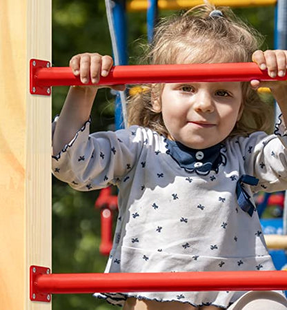 Monkey Bars for Backyard 16.5in Heavy Duty Metal Monkey Bars for Kids, 8 PCS Playset Monkey Bar Rods with Mounting Plates and Powder Coating for Indoor Outdoor Backyard Playground - size: 8 PCS - 16.5 inches