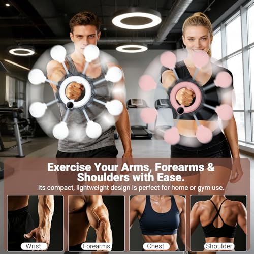 Arm Workout Equipment, 360° Shoulder Reliever Ball Swing, Upper Body Workout Equipment Rotating Ropeless Battle Rope Arm Trainer for Forearm, Chest, Shoulder & Wrist Strength for Men & Women - White - style: White
