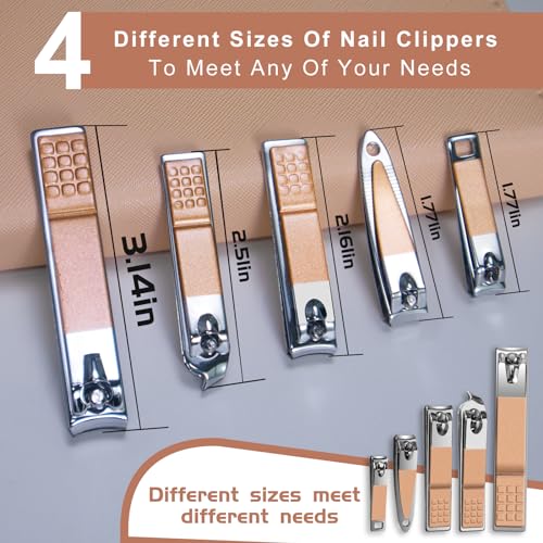 Manicure Set 30 in 1 Nail Clippers Set,Nail Manicure Kit for Women,RedFlow Toenail Clippers,Pedicure Kit,Pedicure Tools,Suitable for Travel Manicure Tools (Rose Gold) - color: Rose Gold