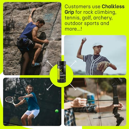 Black Grip Enhancer – Premium Liquid Chalk Alternative & Less Mess Hand Chalk for Bouldering, Baseball, Tennis, Football, Archery, Golf, and More, Non-Toxic Long-Lasting & Reliable