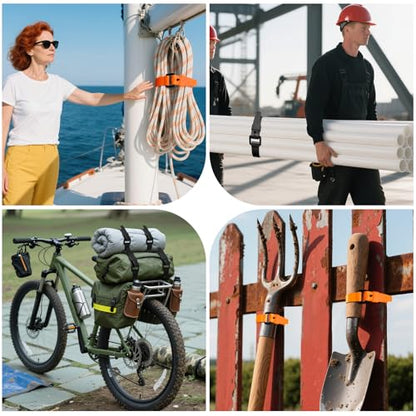 4 Pack Lashing Straps with Buckles,Adjustable Utility Tension Straps,Simple Tie-Downs Straps for Securing Bike Moto Luggage,Garden Hoses,Skis,Wires and Cables,Black,22" - color: Black, size: 22" Length / 4 Pack
