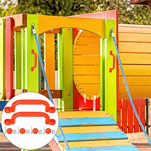 VGEBY1 Climbing Frame Handles, Plastic Kids Children Playground Safety Non-Slip Handle Swing Toy Accessories - color: Red