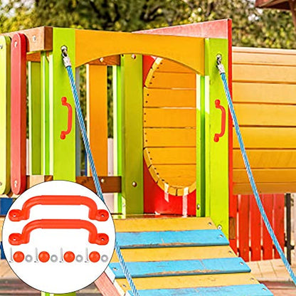 VGEBY1 Climbing Frame Handles, Plastic Kids Children Playground Safety Non-Slip Handle Swing Toy Accessories - color: Red