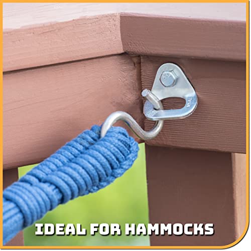 26kN Climbing Wall Bolt Hanger/Anchor/Tiedown for 3/8" Screw/Bolt Ideal for Rock Climbing and Home Gyms, Hammocks, Trailer Tie-Downs. Robust, Load-Bearing Steel Tie-Off - size: Ten-Pack