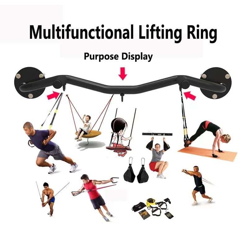 Chin Up Bar Wall mounted pull up bar,Steel strength training horizontal bar with rings,Swing sandbag resistance band hanging fitness bar